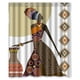 thumbnail image 1 of Cortina de ducha con diseño de mujer africana, juego de cortinas de baño con ganchos, tamaño 60 x 72 pulgadas, 1 of 3