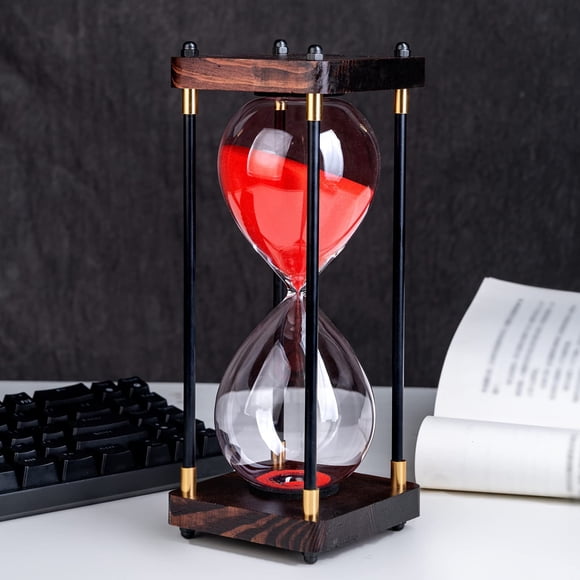 Reloj de arena Lmzxmcy 60 min Vintage de madera roja