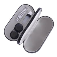 Ioensy - Estuche Doble Para Anteojos Estuche Para Lentes De Contacto Contenedor Para Anteojos Estuche Rígido Negro