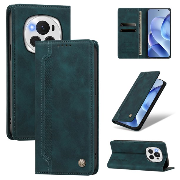 Funda Billetera para Honor Magic6 Pro Imán y Resistente Verde