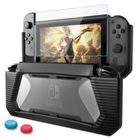 Set Protector De Pantalla De Cristal Templado Y Funda Protectora Aaronmei Nintendo Switch Negro