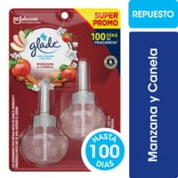 Desodorante Ambiental Eléctrico Repuesto Aceite Natural Manzana Canela Blister 2 Un X 21 Ml C/U Glade