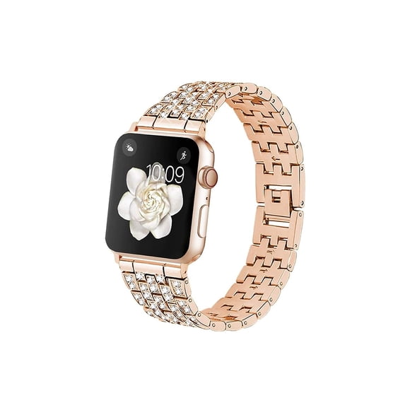 Correa metálica con brillo para Apple Watch 42-49 mm de WorryFree Gadgets