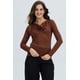 thumbnail image 1 of Polera Mujer Drapeado Delantero Café Oscuro, 1 of 4