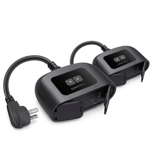 Enchufe Inteligente Exterior Eightree 15 a, 2 Tomacorrientes Y Temporizador 120 v