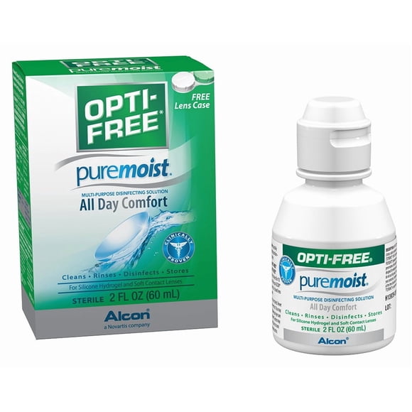 Solución desinfectante Opti-Free Puremoist 60 ml con estuche para lentes