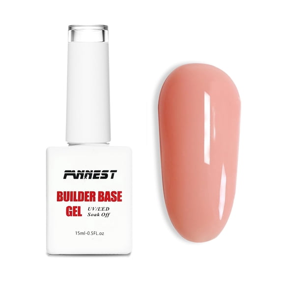 Set de esmaltes en gel FANNEST Rubber Base 8 en 1 Builder, 15 ml (rosa transparente)