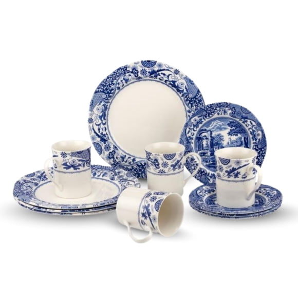 Juego de Vajilla Spode Blue Italian Brocato 12 piezas