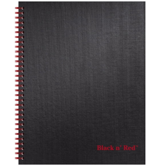 Cuaderno de negocios negro y rojo, 70 hojas
