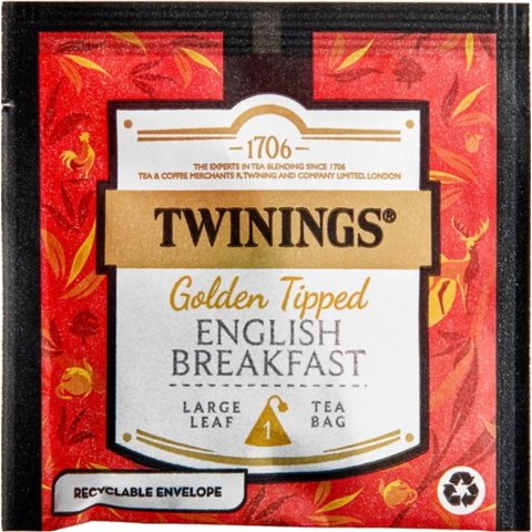 Twinings - 30 Bolsas Piramidales Para Desayuno Inglés Con Punta Dorada De La Colección Discovery De Tea Twining