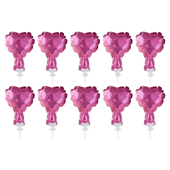 10 Globos De Papel De Aluminio De 5 Pulgadas Para Bodas, Baby Shower, Graduación, Aniversario, Adornos, Corazón Rosa