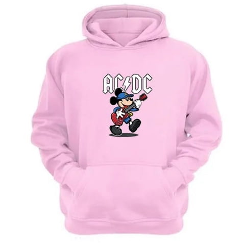 Genérico - Poleron Canguro Raton Acdc Rosa Talla L Unisex