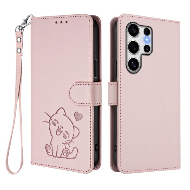 Carcasa Billetera de Cuero Sintético para Samsung Galaxy S25 Ultra, Rosa