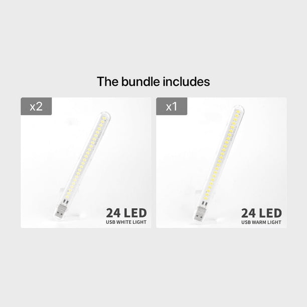 24LED Mini Portable Led Lights USB Night Light Book Light Eye Protection Reading Night Light Mobile Power Reading Night Light Gift For Girl/Boyfriend/Valentines/Easter
