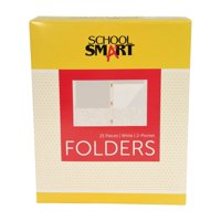 Folder School Smart De 2 Bolsillos Con Cierres, Color Blanco, 25 Unidades