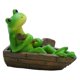thumbnail image 2 of Mini Estatuilla De Rana, Artesanía De Ranas, Estatua, Escritorio, Gabinete, Decoración, Rana En Bote, 2 of 5