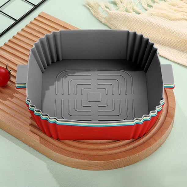 Olla de silicona para freidora de aire, bandeja para hornear de silicona, bandeja para freidora de aire