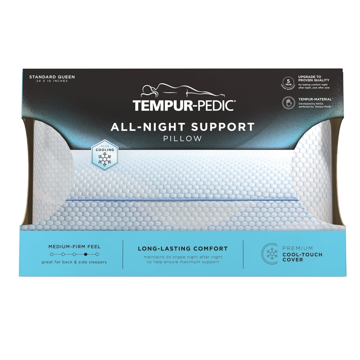 Tempur-pedic - Almohada Allnight Support Memory Foam Queen