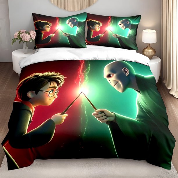 3pcs Bedding set Bedding Cushion Cover Cartoon Magic Duel Print Duvet Cover Set