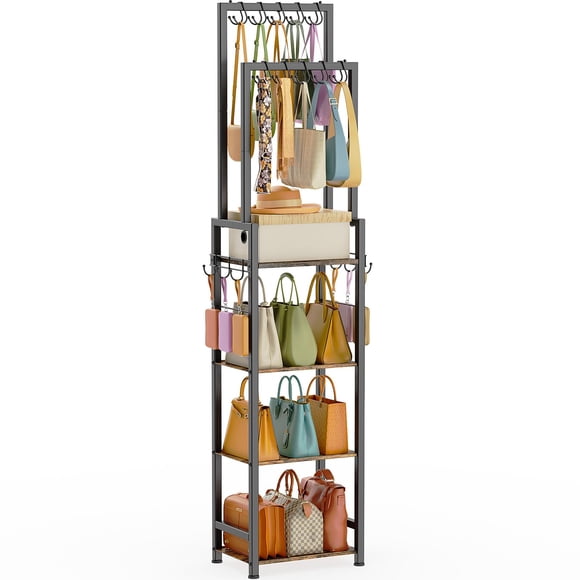 Organizador de bolsos YaDonpe de 4 niveles, 71 cm, negro