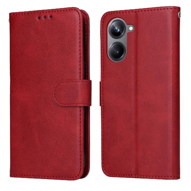 Funda Billetera para Realme 10 4G con Porta Tarjetas y Soporte Ajustable Rojo