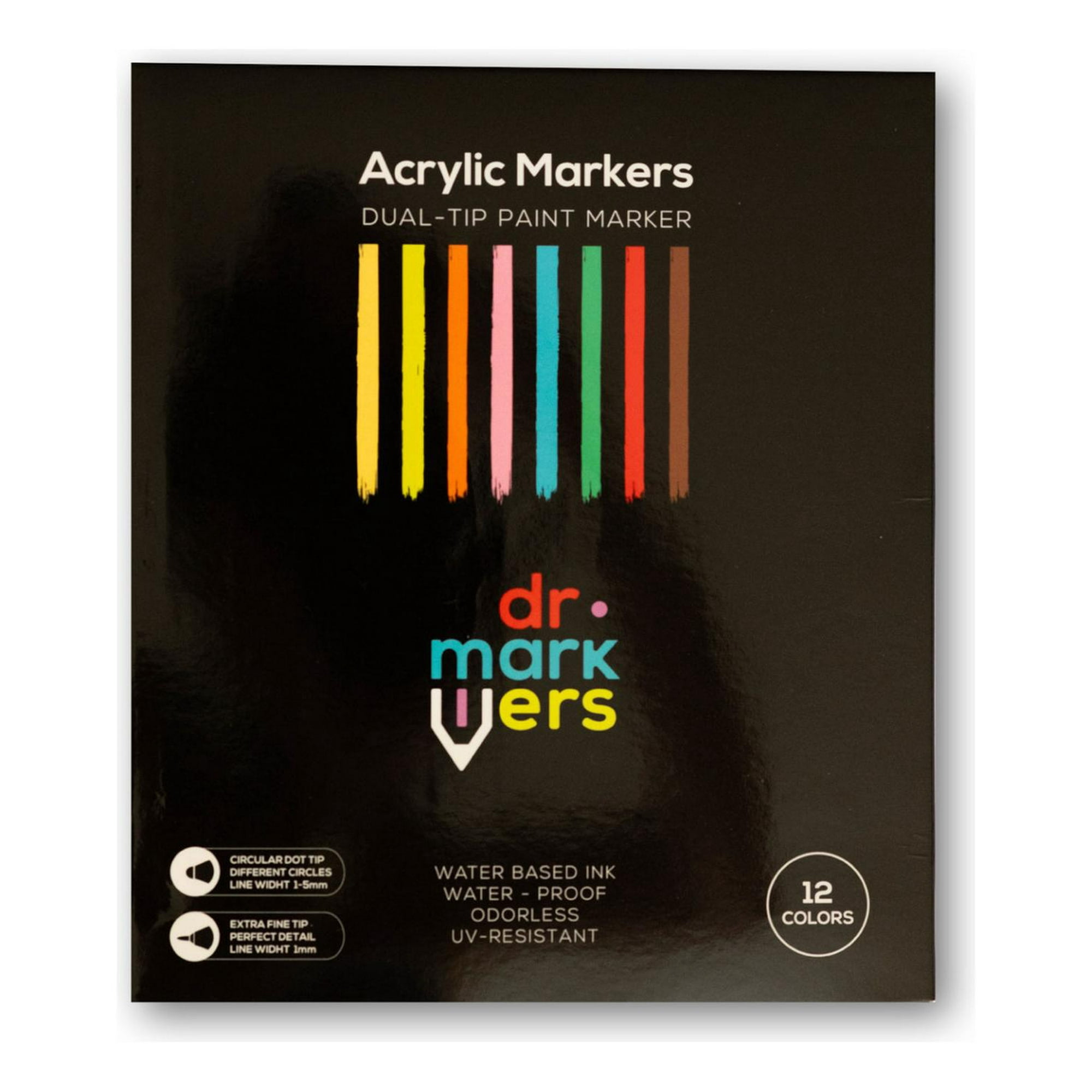 Caja Marcadores Acrilicos 12 Colores Dr. Markers