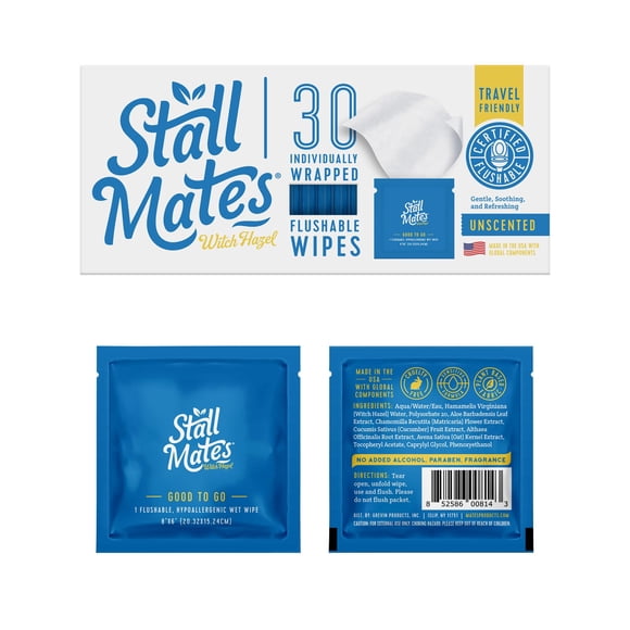 Toallitas desechables Stall Mates Witch Hazel 30, envueltas individualmente