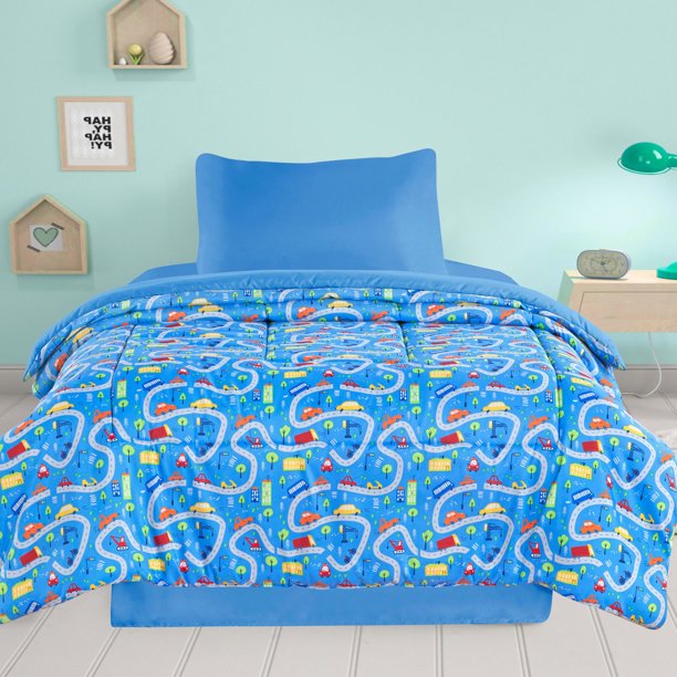 Set de cama 1 Plaza Autos 100% Poliester