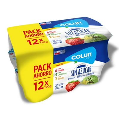 Yoghurt Pack Light Sin Azucar 12 Un Colun