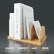 thumbnail image 4 of Soporte de libros de bambú de 4 secciones CraftSaints para encimera, 4 of 7