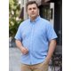 thumbnail image 4 of Camisa a Cuadros de Manga Corta para Hombres Grandes y Altos INSPIRE CHIC 3XL Azul, 4 of 5