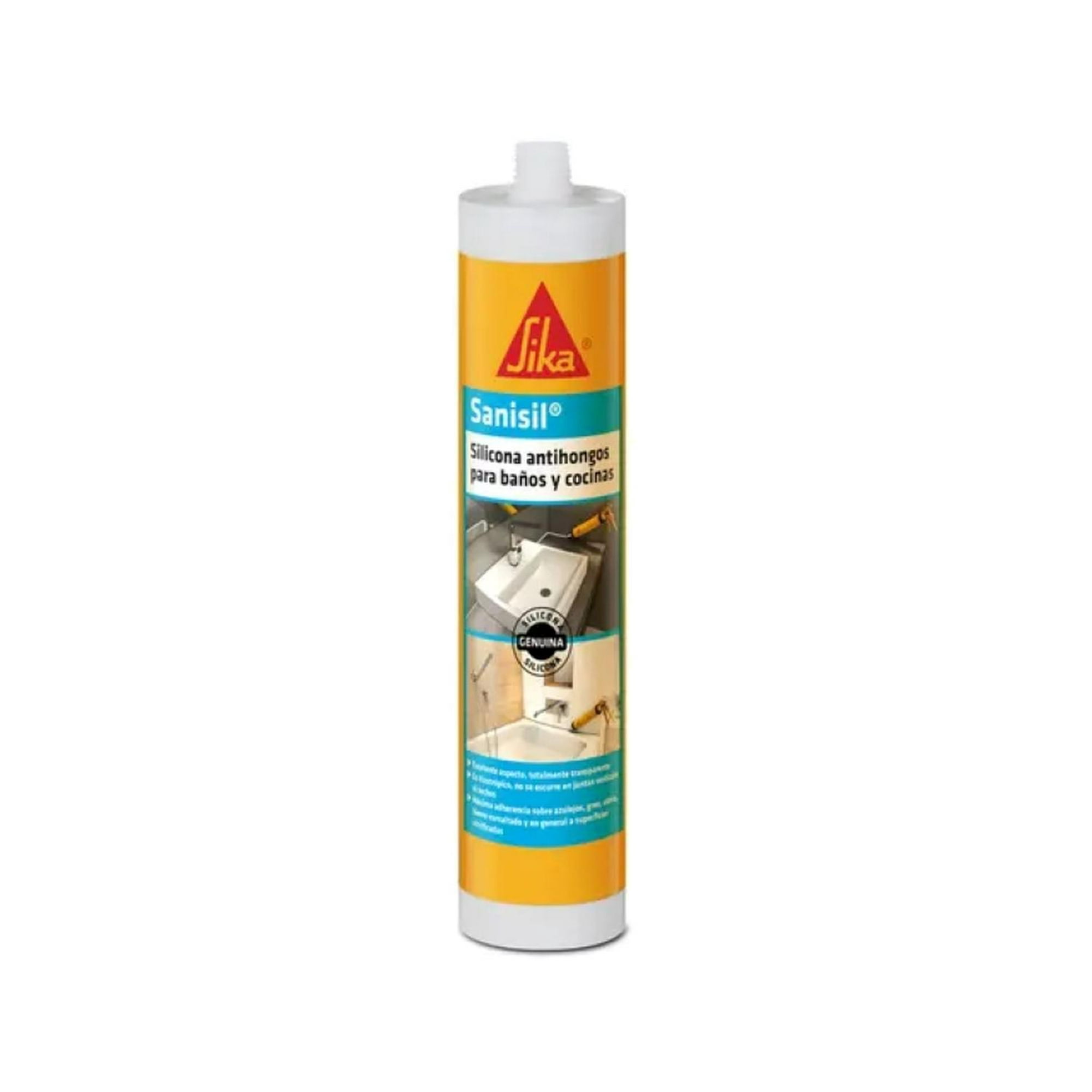 Silicona Antihongos Baño Cocina Sanisil 280ml Sika Blanco