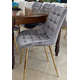 thumbnail image 3 of Pack 2 Sillas De Comedor Roma Tapiz Felpa Base Resistente Dorada - Gris, 3 of 3