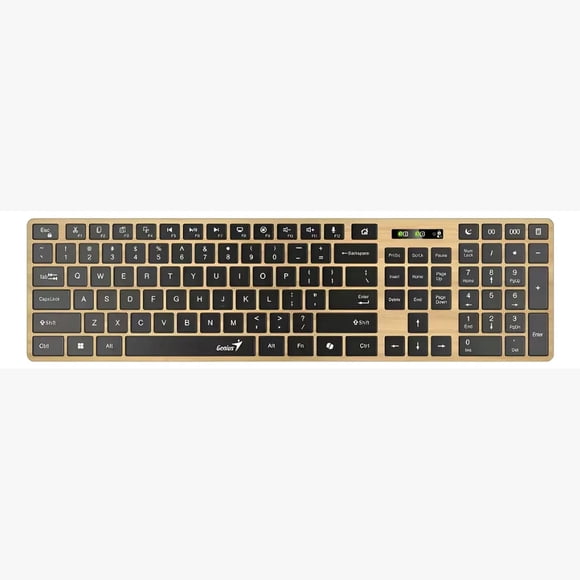 Teclado Genius Dual Wireless Bluetooth + Usb 2g Slimstar Copilot Ai T Wood Slim Star-7250BT