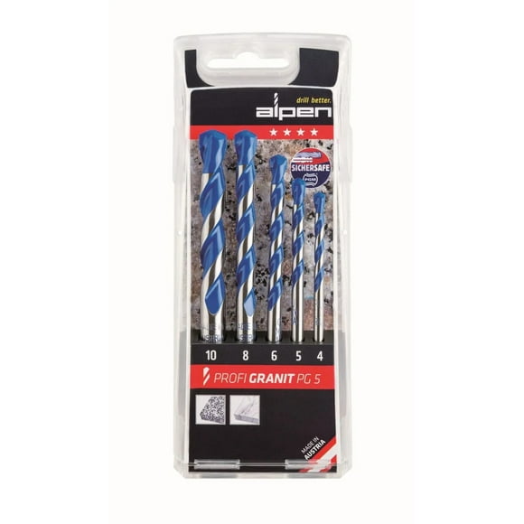 Set de 5 Brocas Granito - 4/5/6/8/10 mm - Profi Granit