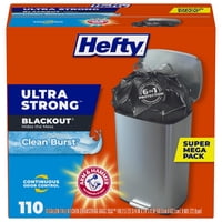 Bolsas De Basura Hefty Ultra Strong, 13 Galones, Negras, 110 Bolsas