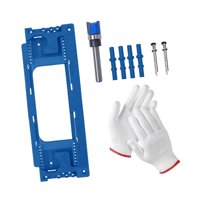 Magideal - Kit De Instalación De Bisagras, Plantillas De Fresado Para Bisagras De Puerta, Kit De Montaje De Puerta Profesional, Mortajadora Portátil Práctica Par Azul