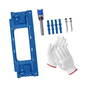 Magideal - Kit De Instalación De Bisagras, Plantillas De Fresado Para Bisagras De Puerta, Kit De Montaje De Puerta Profesional, Mortajadora Portátil Práctica Par Azul