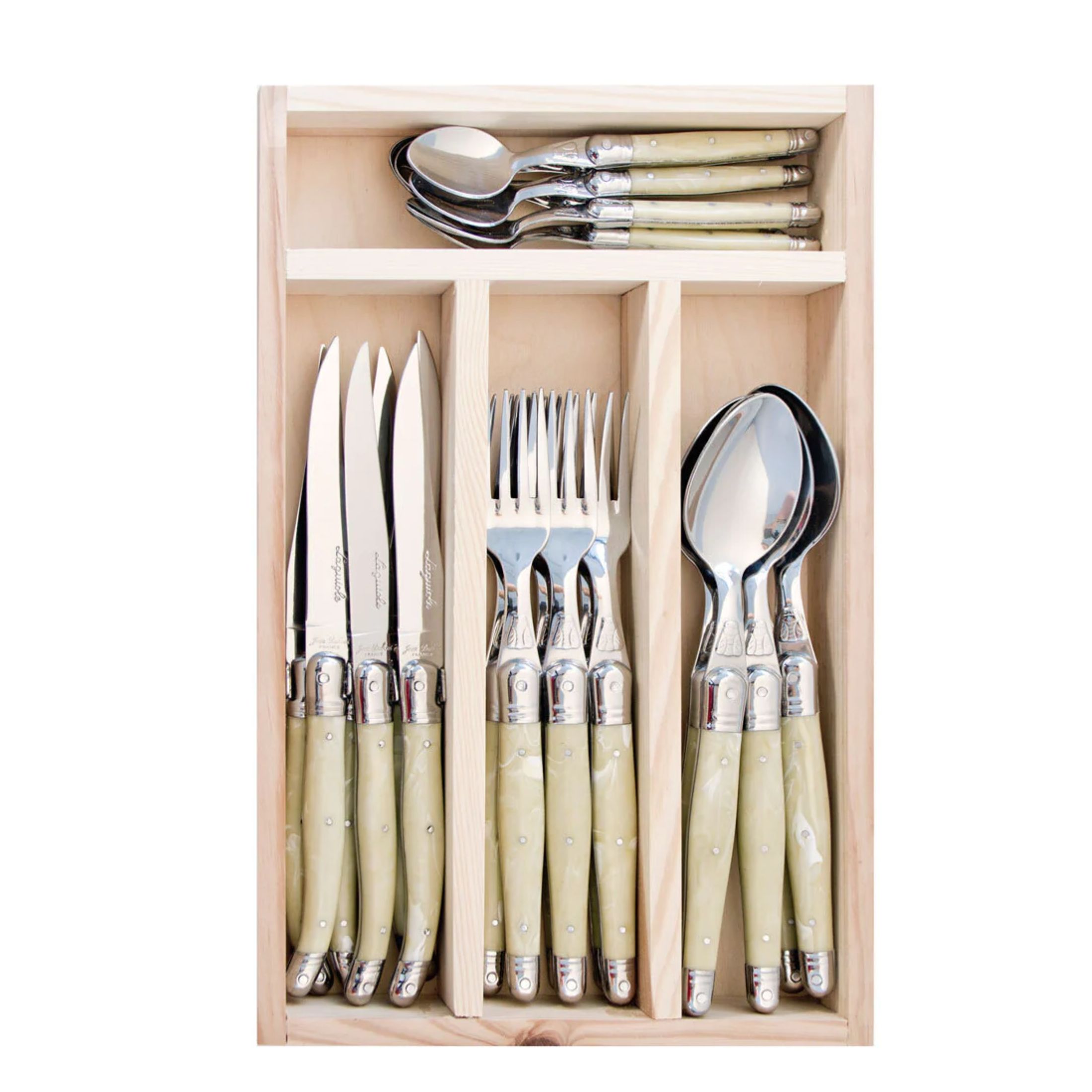 Laguiole Jean Dubost - Set Cuchilleria 24 Piezas Marmol