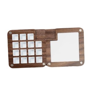 Bothyi - Caja De Acuarela Paleta Viaje Estudiantes Paleta De Pintura Artista Gouache Nogal Material