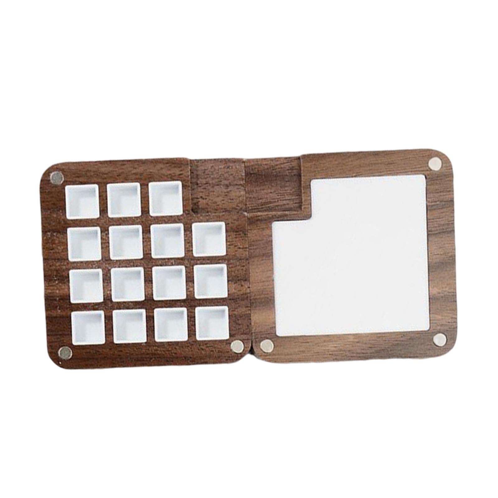 Bothyi - Caja De Acuarela Paleta Viaje Estudiantes Paleta De Pintura Artista Gouache Nogal Material