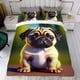thumbnail image 4 of Juego de Funda de Edredón Temático Pug Desmarcar 3 Piezas 135x200cm, 4 of 6