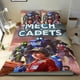 thumbnail image 1 of Cadetes Mech Conjunto de sábanas temático, trío de piezas, cómodo y amigable con la piel, diseño único, regalo de decoración para el hogar para familiares, amigos y fans,135cm *200cm, 1 of 6