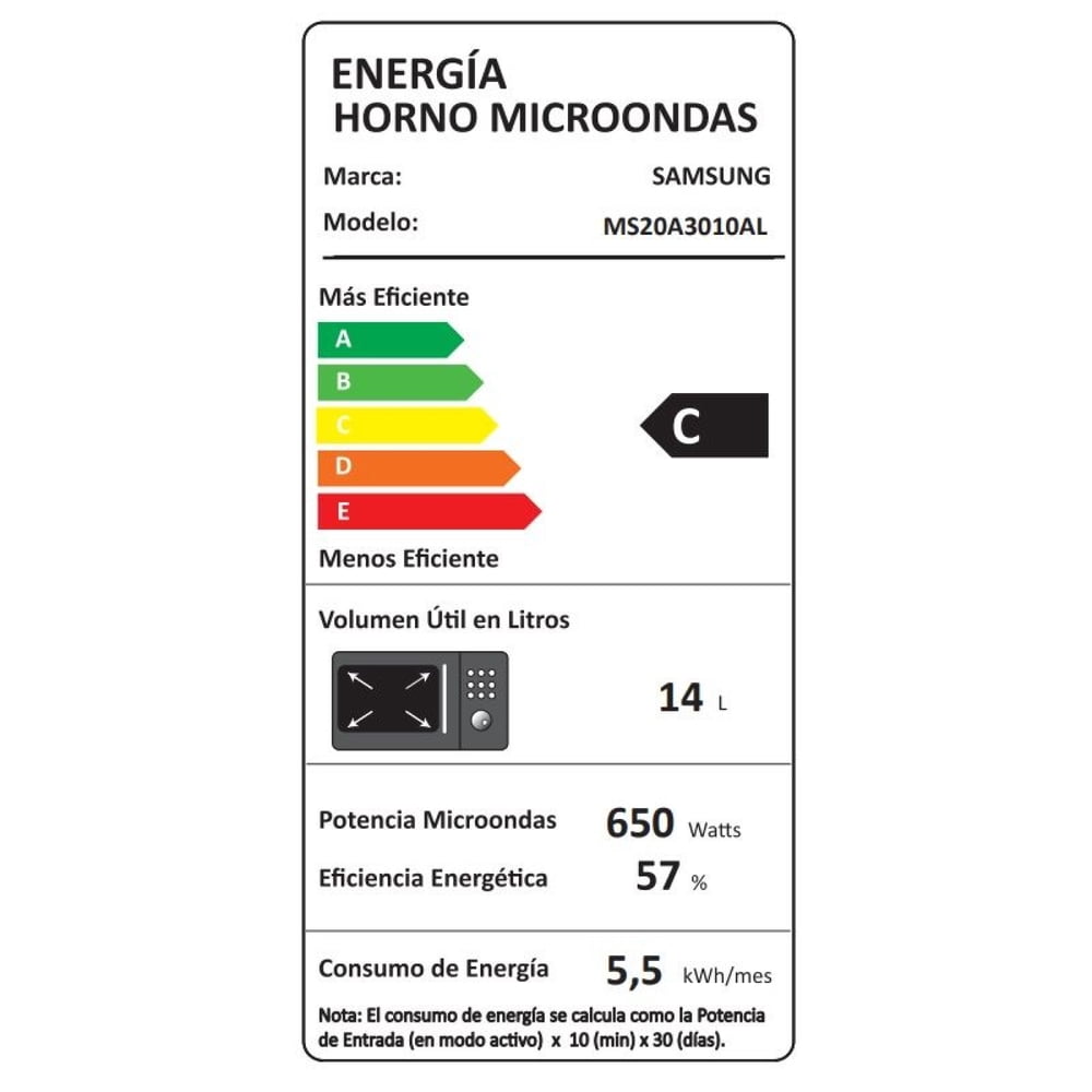 Samsung MS20A3010AL 20 L Negro, foto 8