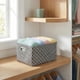 thumbnail image 2 of Gran contenedor de tela con asas para estantes de armario, 3 piezas de cesta de almacenamiento plegable para organizar ropa, libros, negro 13.8*9.8*7.9in, 2 of 6