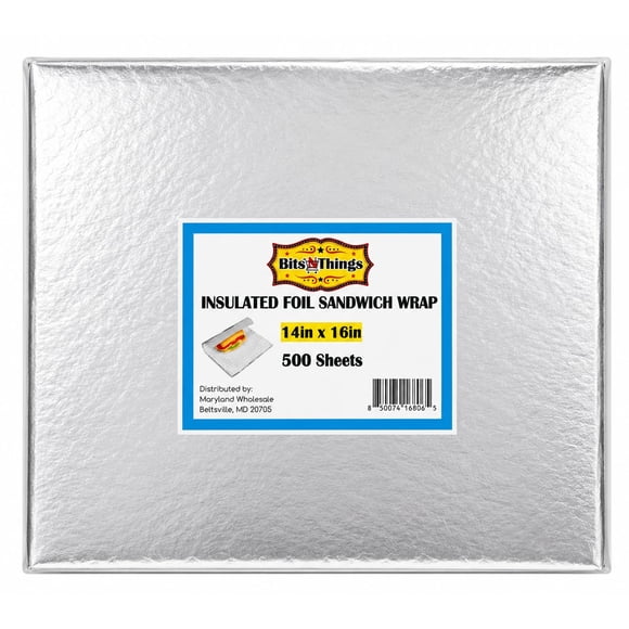 Hojas Aislantes de Papel Aluminio para Envolver Sándwiches Bits N Things (500 Piezas)