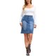 thumbnail image 2 of INSPIRE CHIC Falda de Mezclilla para Mujer Casual de Cintura Alta con Bolsillos por Encima de la Rodilla Falda Lápiz de Jean Elástica XL Azul Cielo, 2 of 6