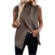 thumbnail image 1 of Chaleco tejido Verdusa para mujer, cuello alto y largo asimétrico, 1 of 3