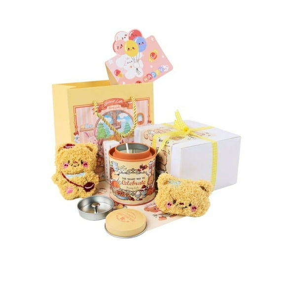 Caja De Regalo Con Vela Aromática Diseño Cute