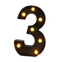 Bothyi - Letrero Luminoso Para Números De Compromiso, Pared De Noche, Marquesina Iluminada Para Exteriores, Luz De Número 3, 5,39 X 8,58 X 1,57 Pulgadas